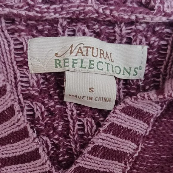 Women's Natural Reflections Wine Color Wool Blend Pull Over Hoodie‎ Size Small - Picture 4 of 6